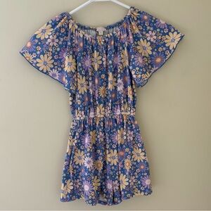 Floral Kids One Piece in Blue and Purple